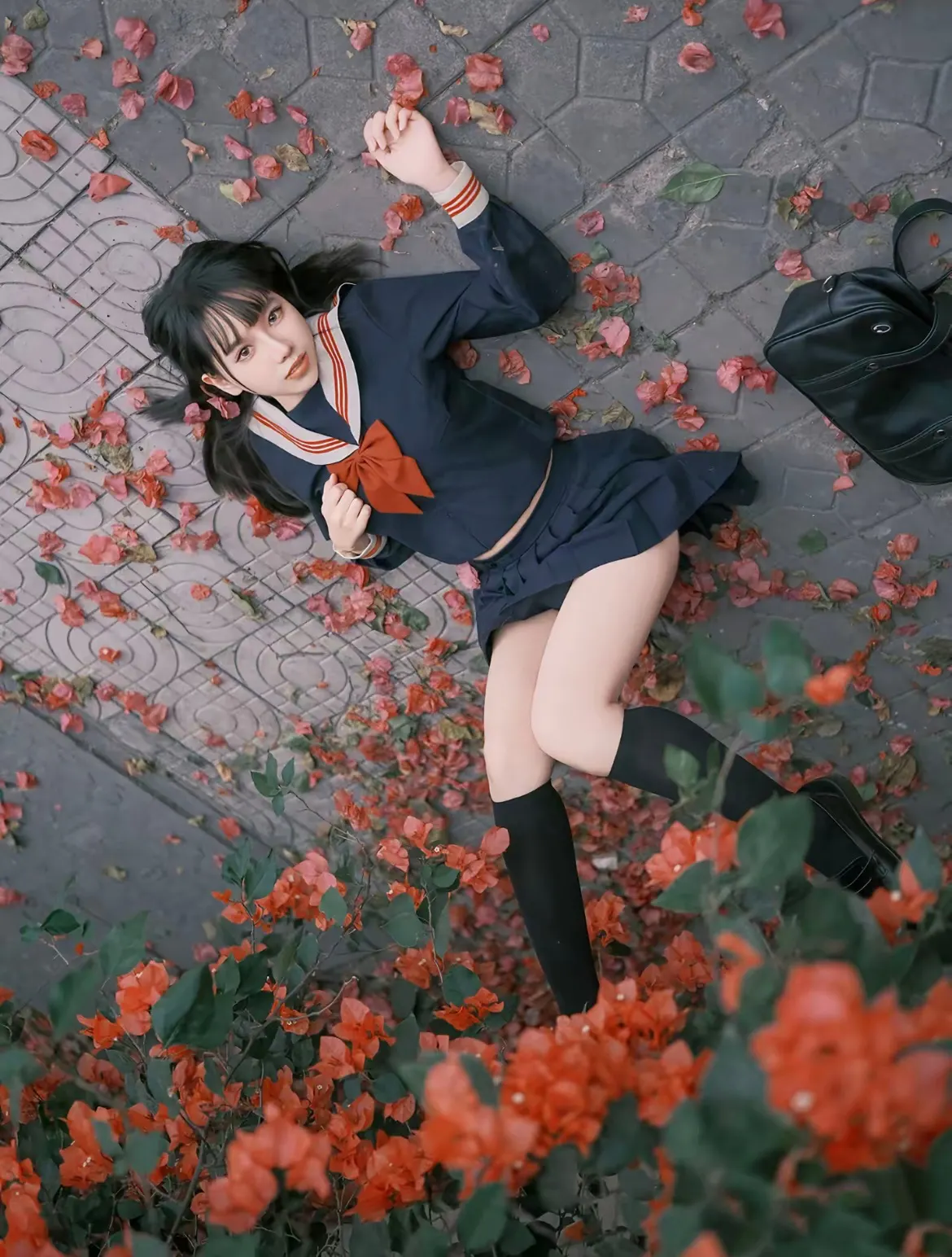 图片[7]-二次元COS分享[JK]躺在花海里的校园少女，藏着夏日心事-二次元COS分享次元吧