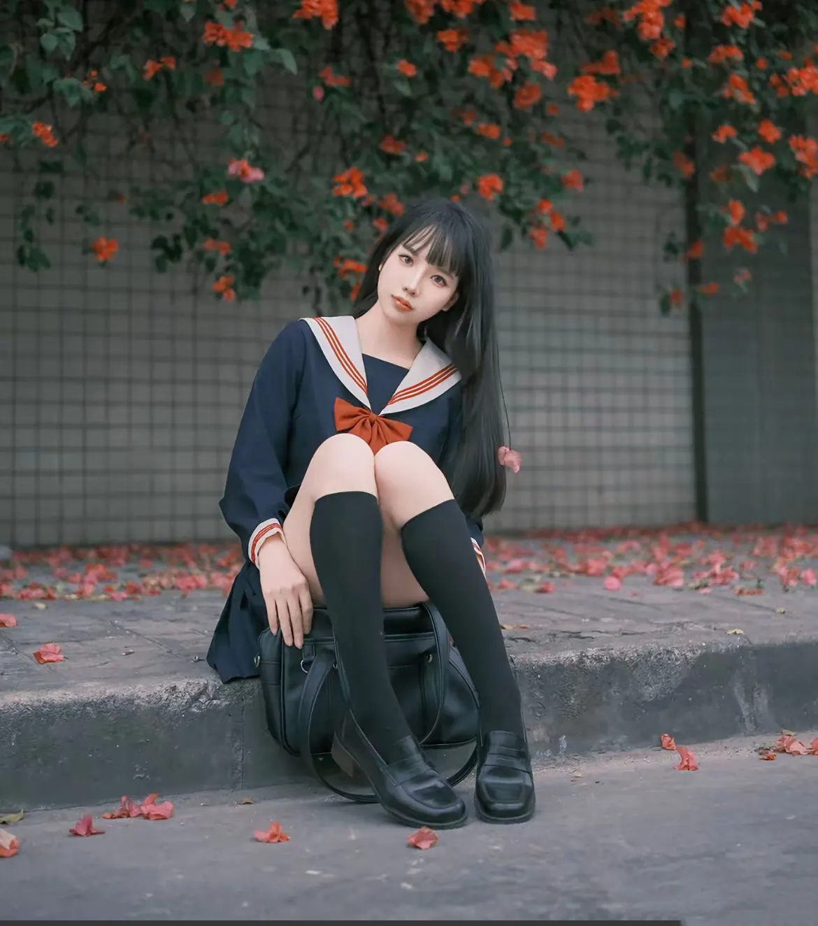 图片[5]-二次元COS分享[JK]躺在花海里的校园少女，藏着夏日心事-二次元COS分享次元吧