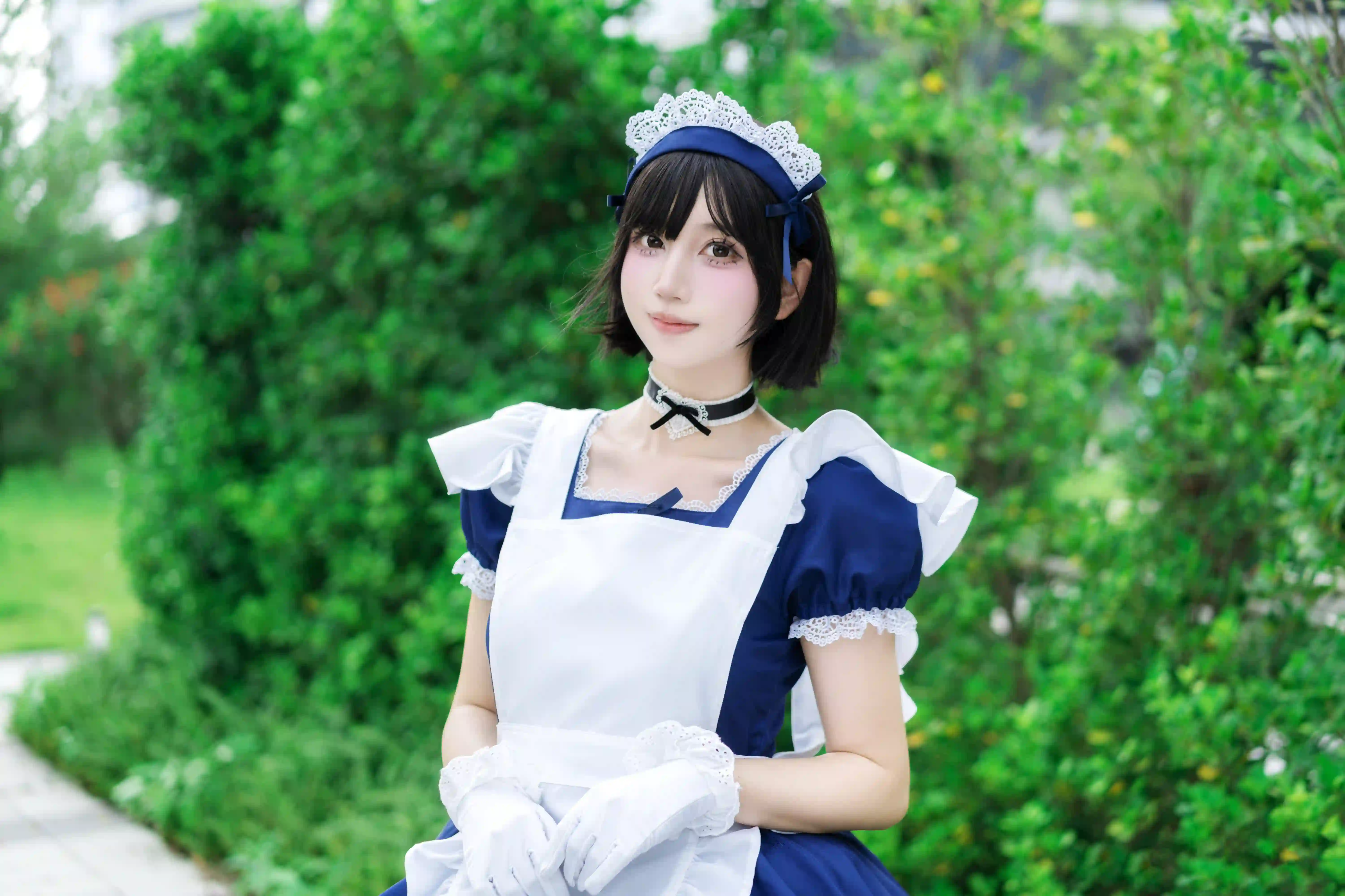 图片[7]-二次元COS分享[COSplay]超甜女仆-户外邂逅，甜度超标-二次元COS分享次元吧