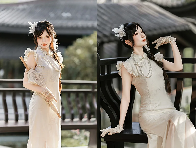 旗袍之美-持伞少女，在古韵中定格-二次元COS分享次元吧