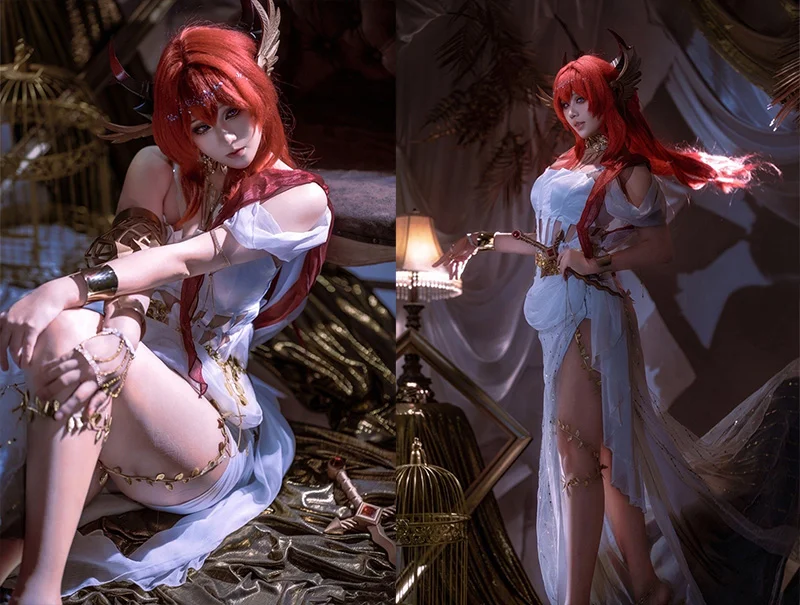 [COSplay]明日方舟 史尔特尔，在华贵场景中亮相-二次元COS分享次元吧