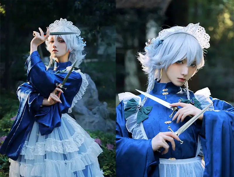 [COSplay]撑着洋伞的女仆咲夜，在静静等待着大小姐召唤-二次元COS分享次元吧