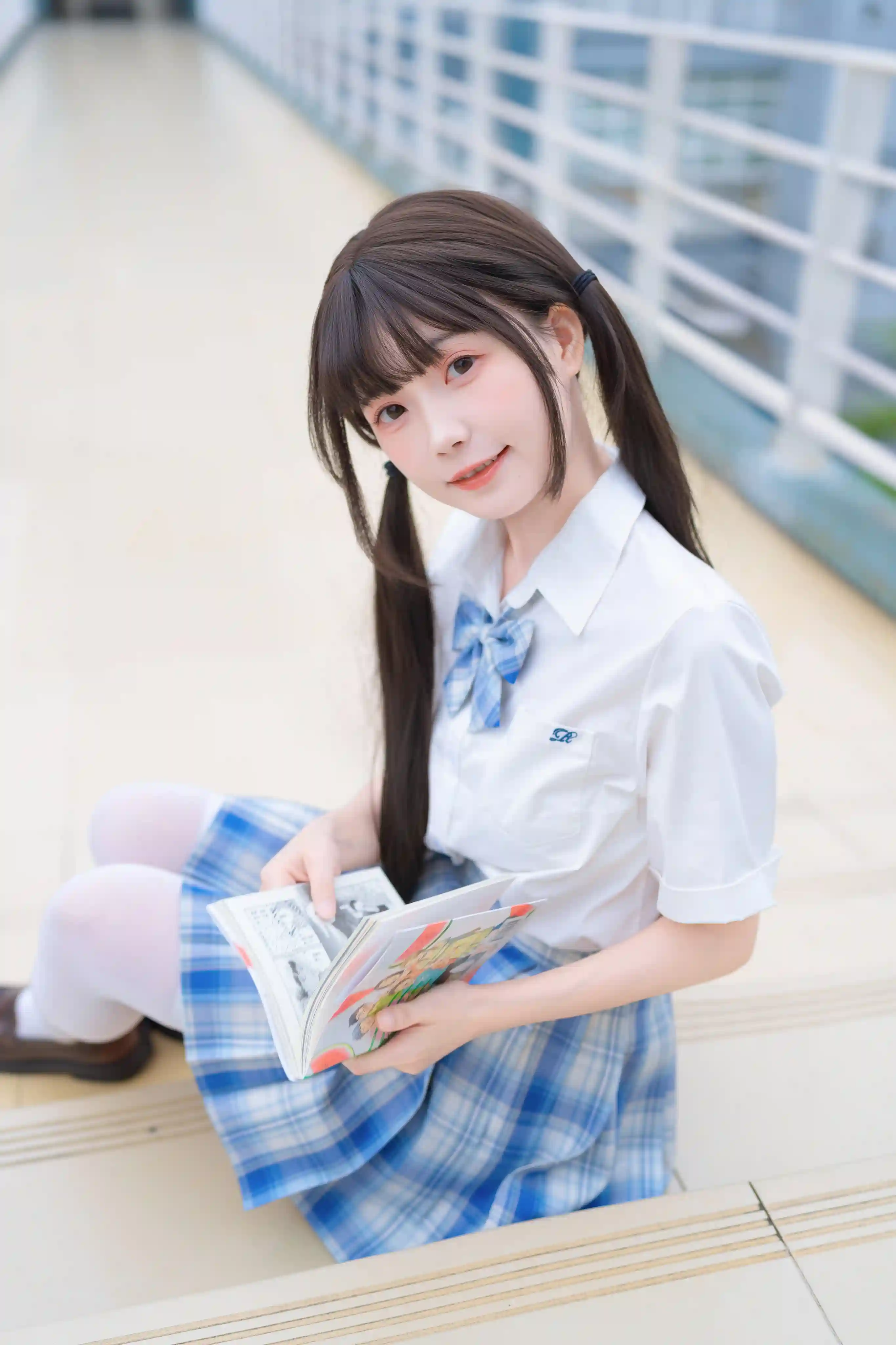 图片[4]-二次元COS分享[JK]天台邂逅，JK 制服的清新瞬间-二次元COS分享次元吧