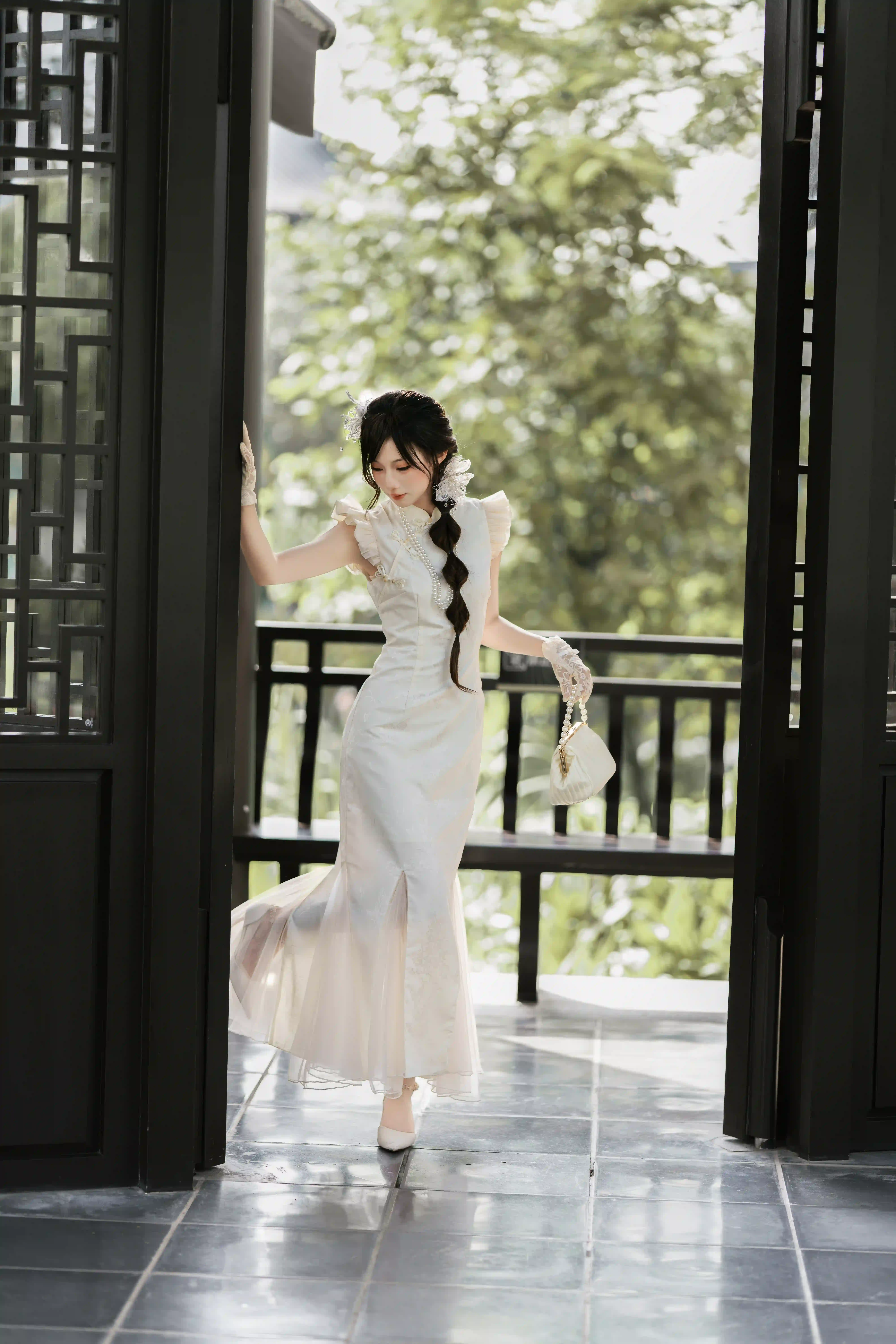 图片[6]-二次元COS分享旗袍之美-持伞少女，在古韵中定格-二次元COS分享次元吧