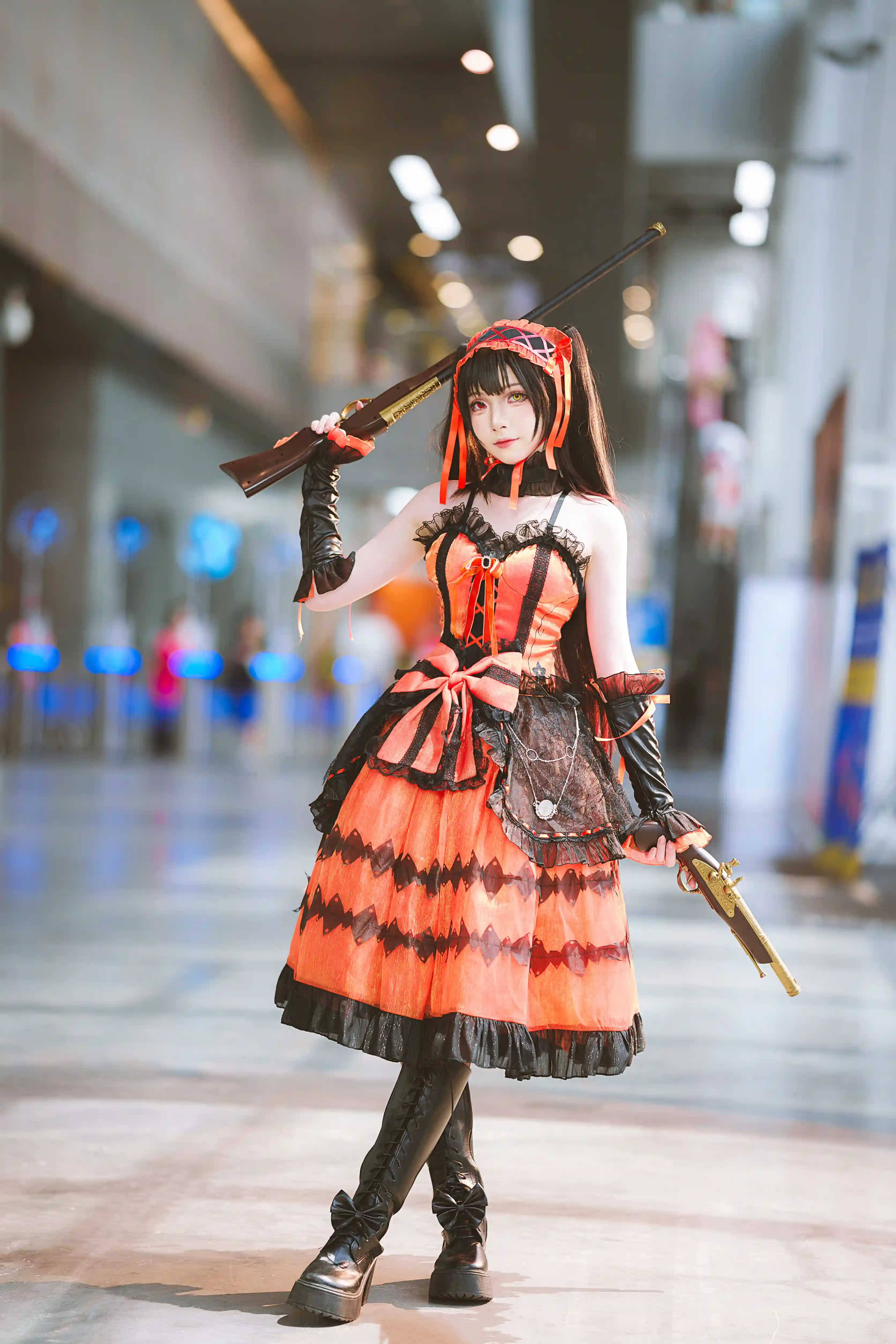 图片[1]-二次元COS分享[COSplay]约会大作战 时崎狂三-哥特裙装，双枪登场-二次元COS分享次元吧