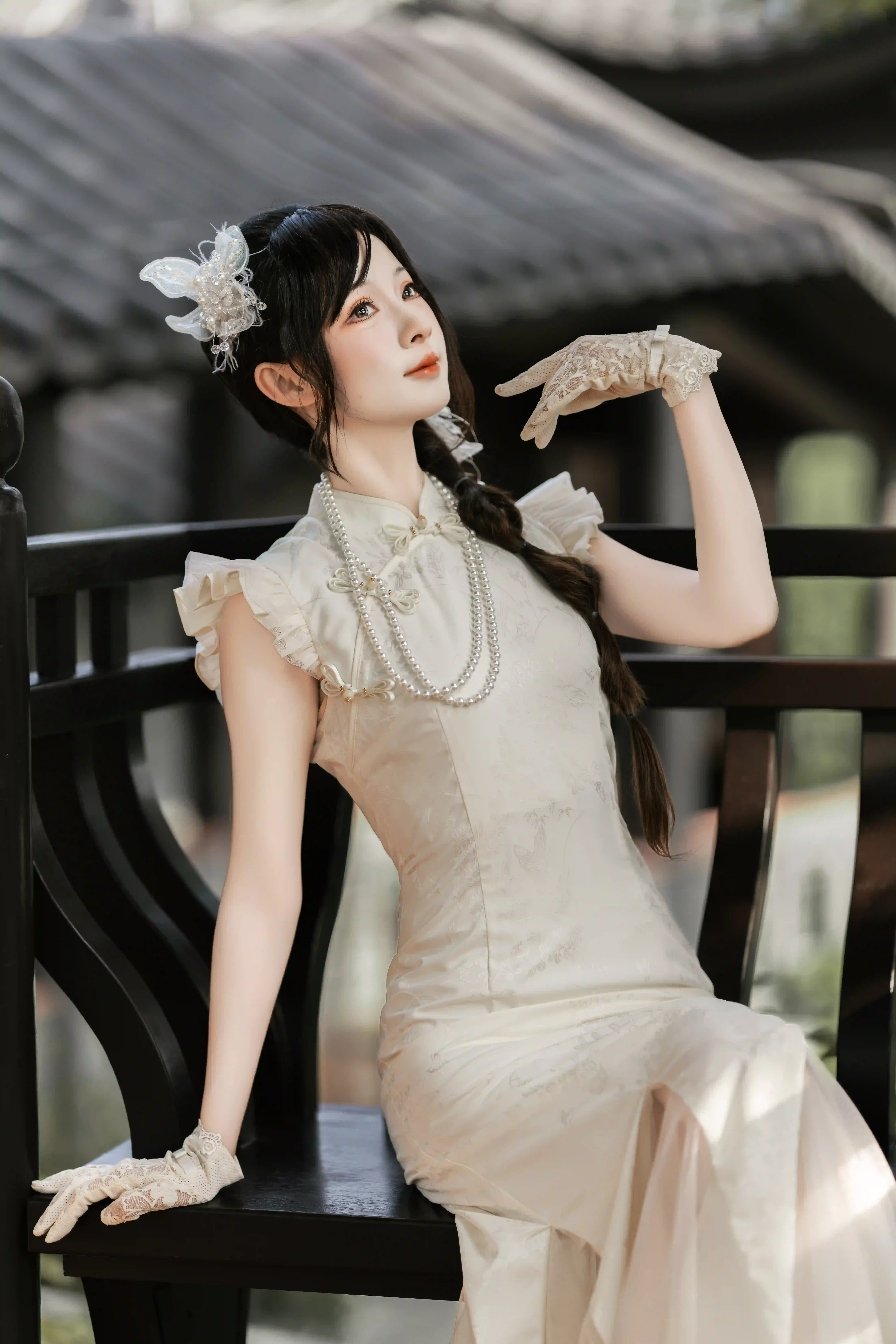 图片[4]-二次元COS分享旗袍之美-持伞少女，在古韵中定格-二次元COS分享次元吧