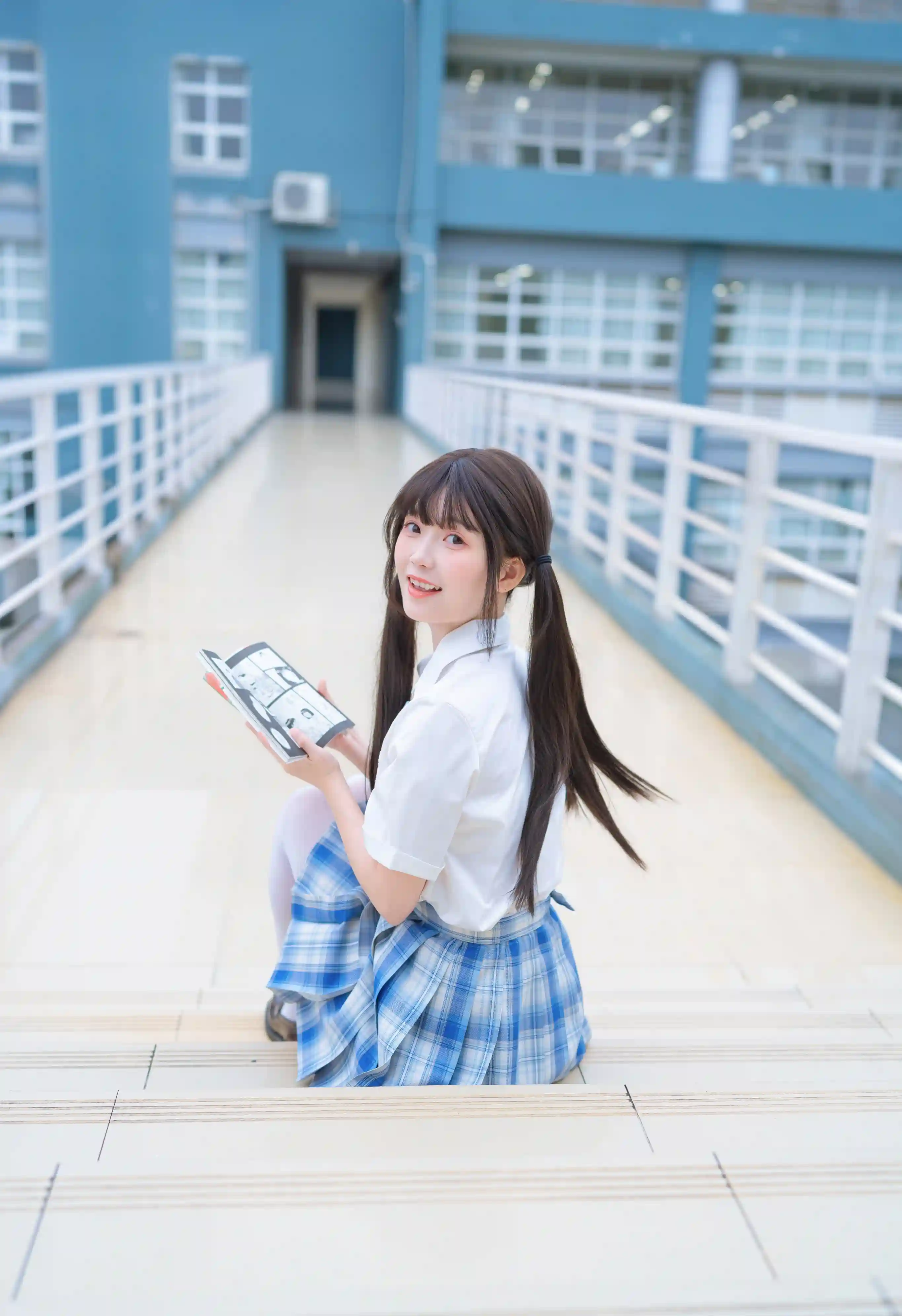 图片[6]-二次元COS分享[JK]天台邂逅，JK 制服的清新瞬间-二次元COS分享次元吧