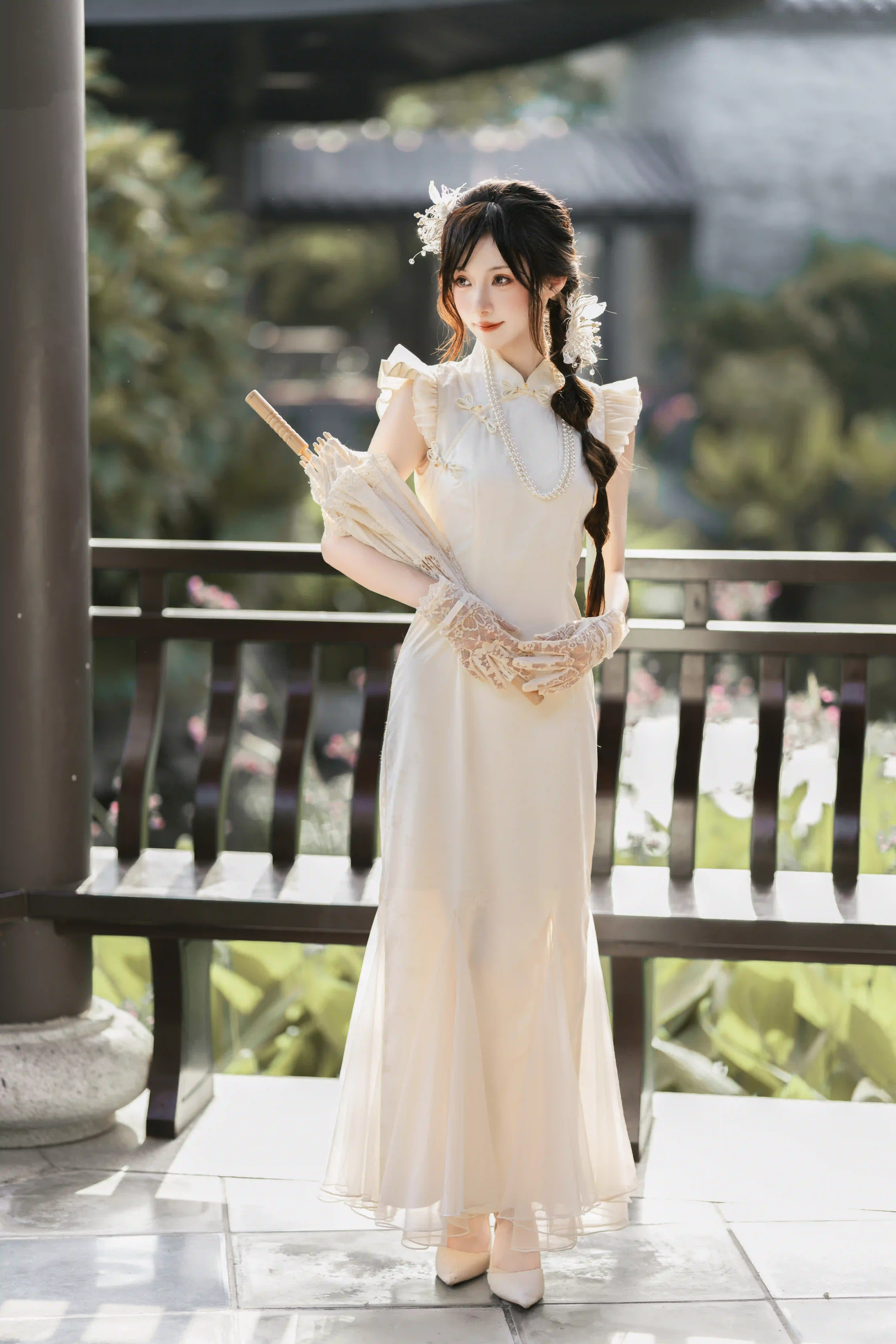 图片[8]-二次元COS分享旗袍之美-持伞少女，在古韵中定格-二次元COS分享次元吧