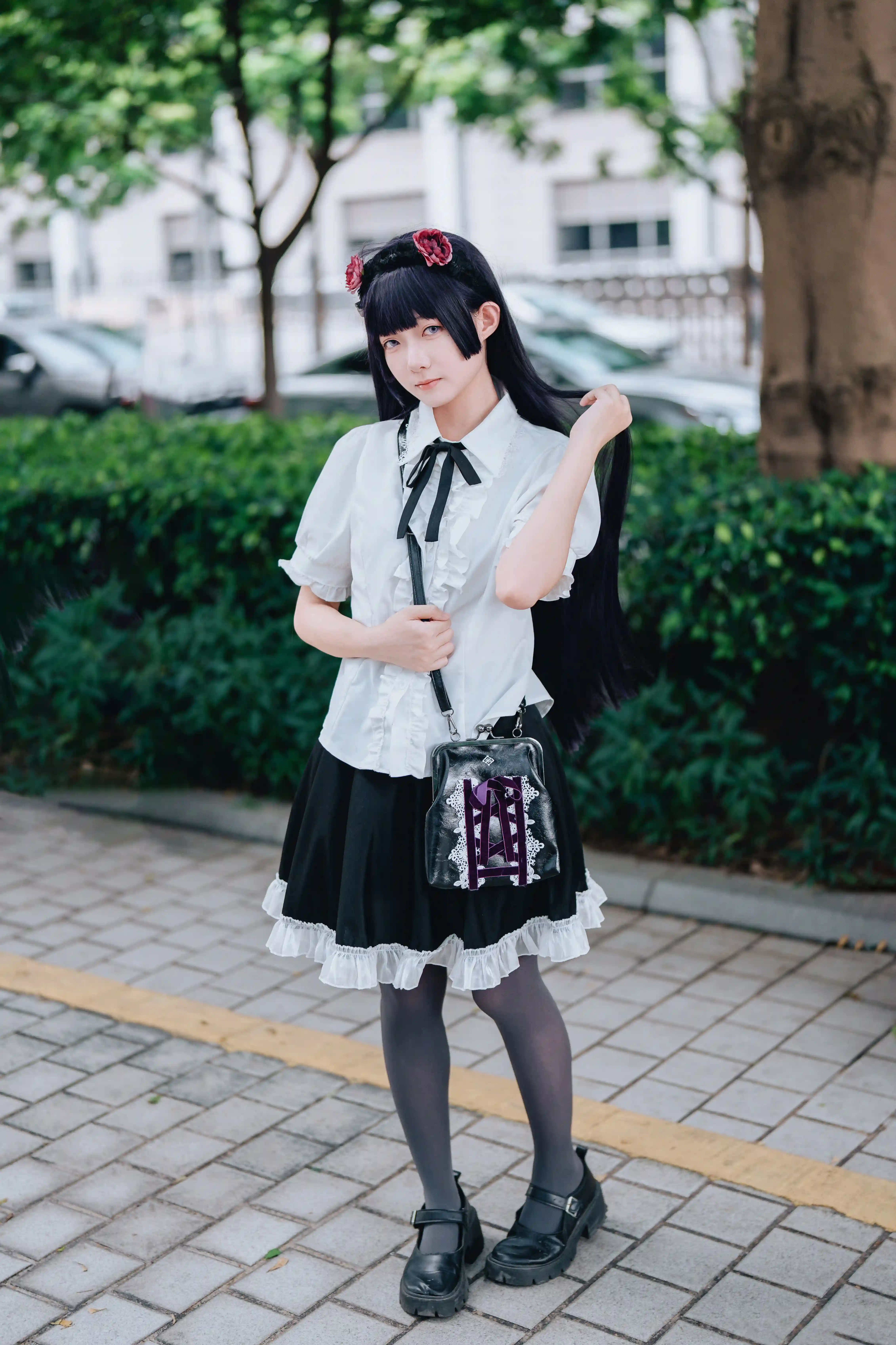 图片[4]-二次元COS分享[COSplay]五更琉璃 白衫黑裙，还原傲娇少女-二次元COS分享次元吧