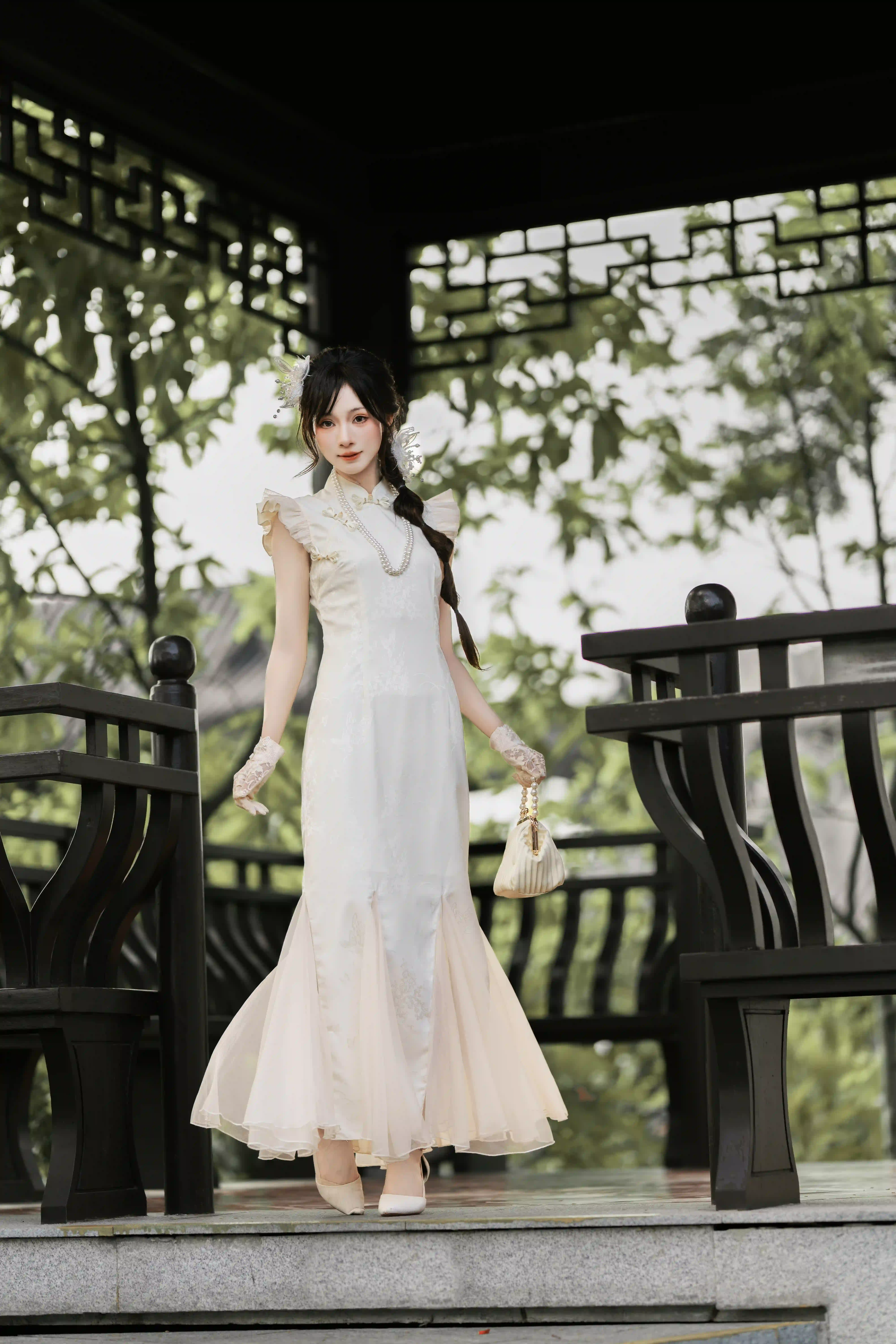 图片[5]-二次元COS分享旗袍之美-持伞少女，在古韵中定格-二次元COS分享次元吧