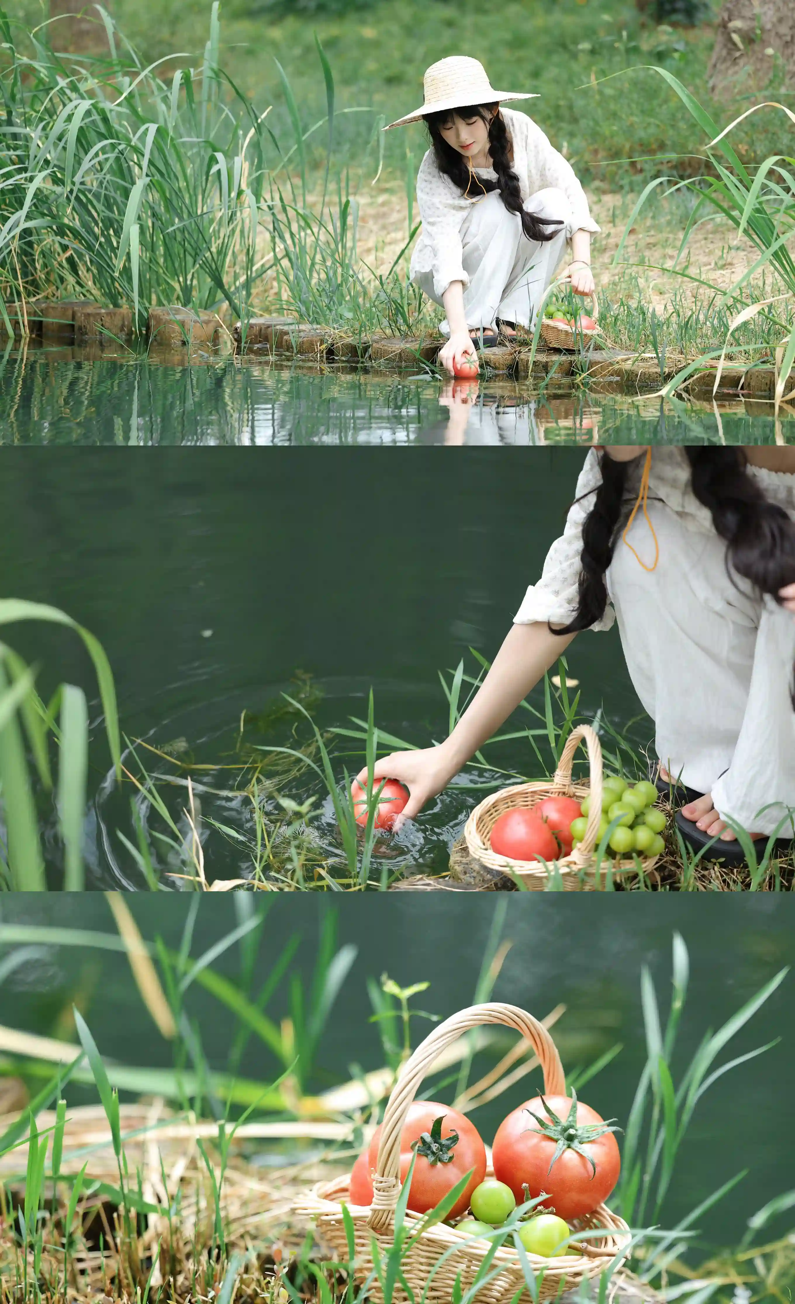 图片[1]-二次元COS分享夏日田园-草帽少女与番茄的温柔相遇-二次元COS分享次元吧