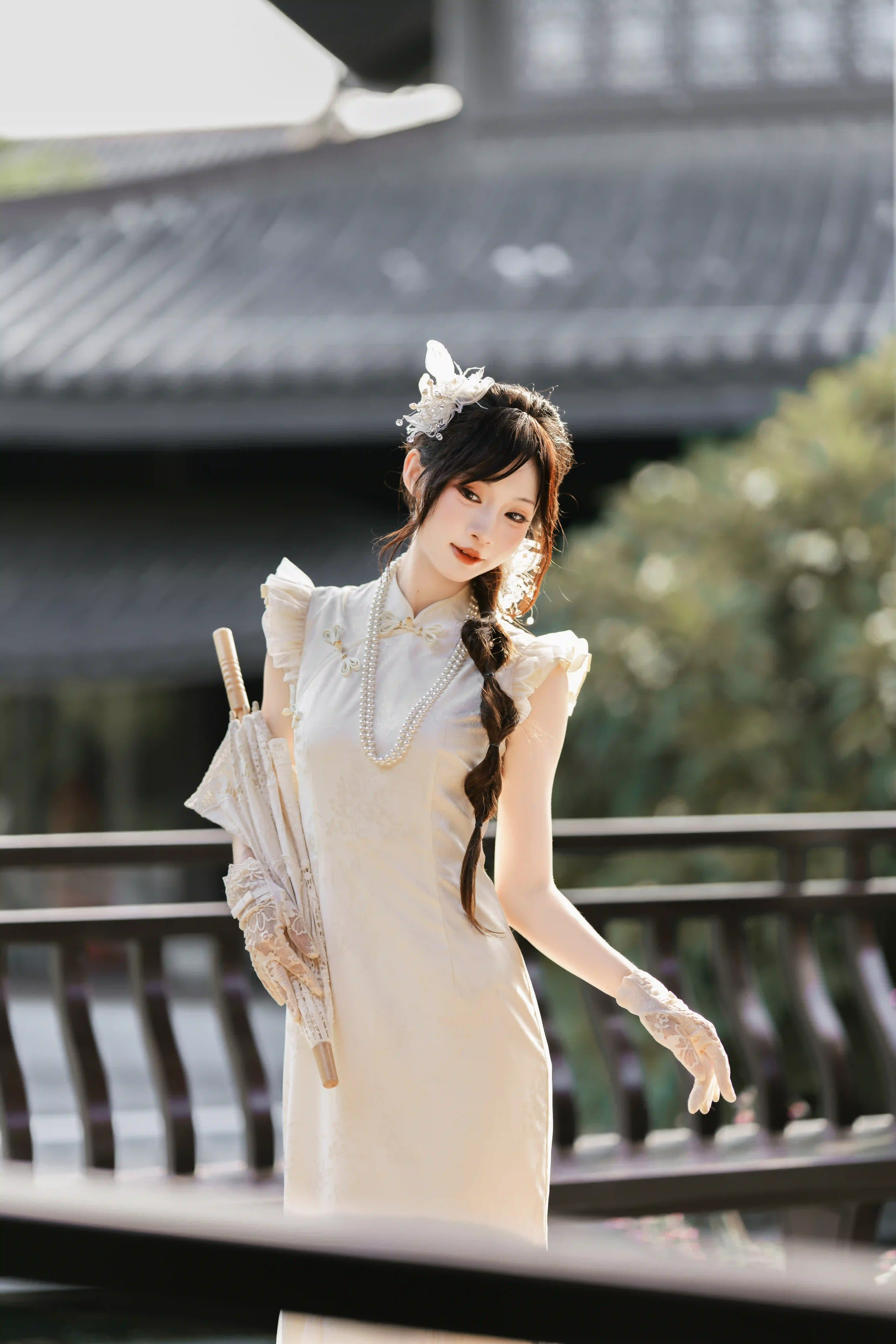 图片[7]-二次元COS分享旗袍之美-持伞少女，在古韵中定格-二次元COS分享次元吧