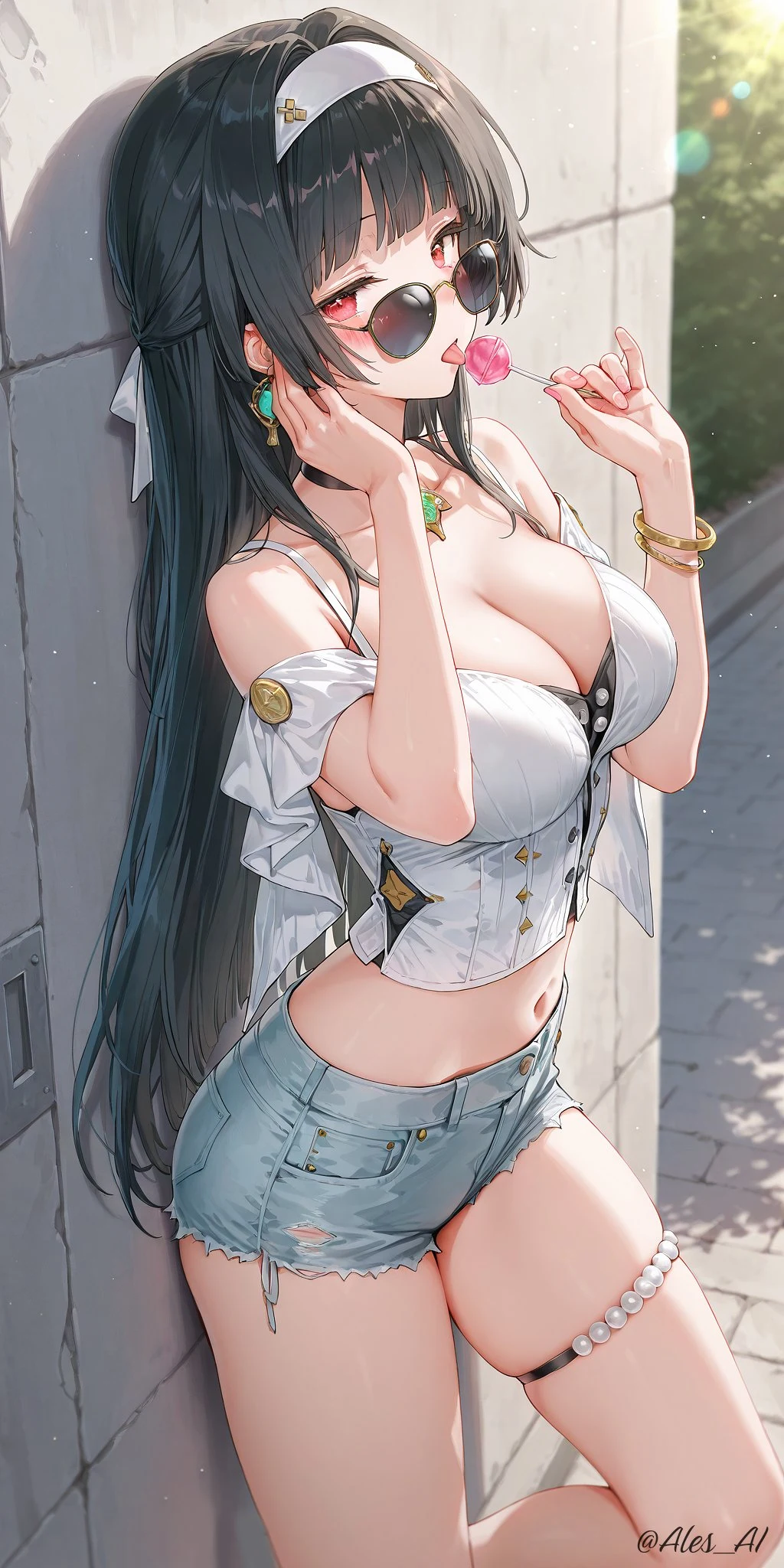 图片[1]-二次元COS分享街头酷飒姐妹花，墨镜甜糖超吸睛-二次元COS分享次元吧