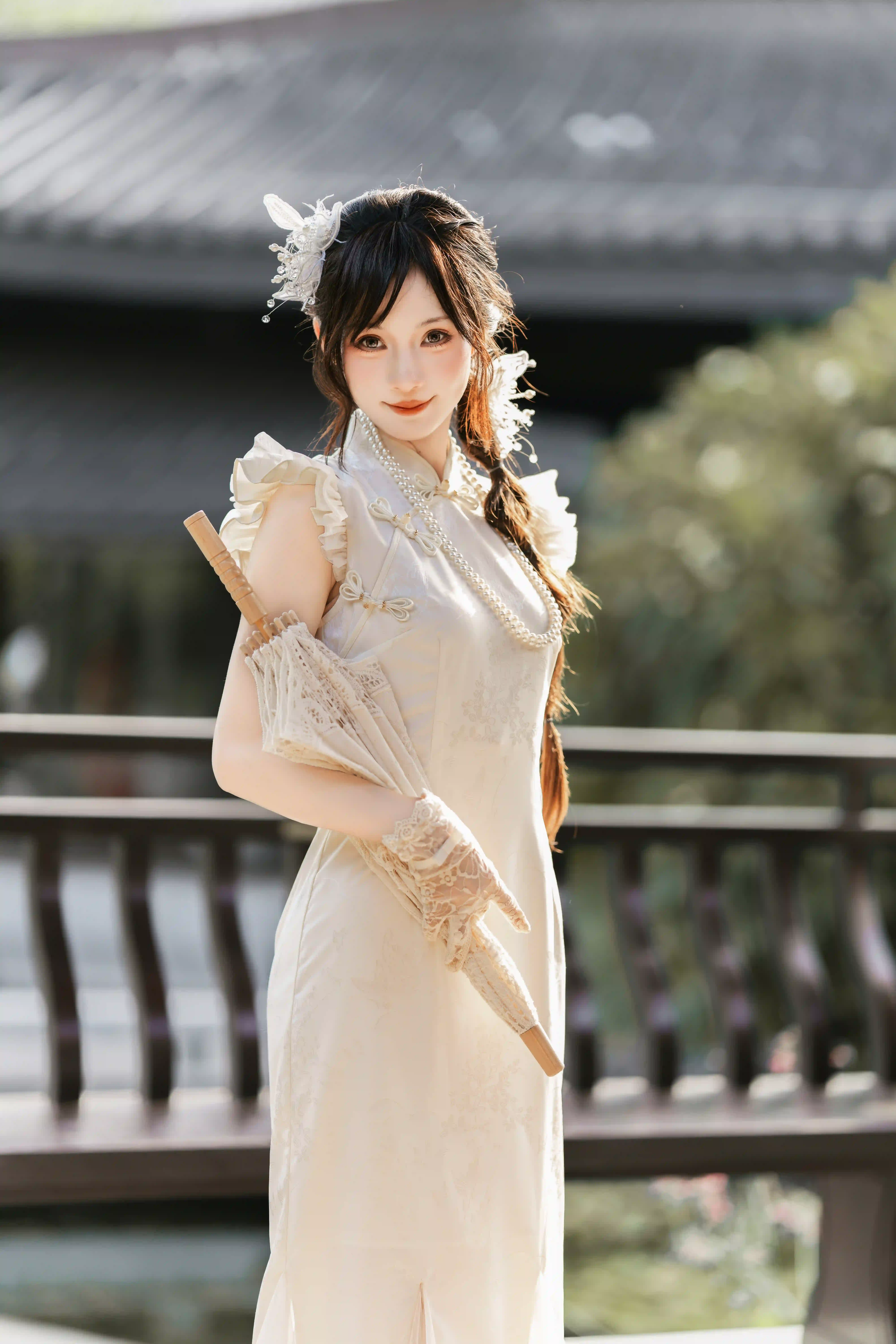 图片[10]-二次元COS分享旗袍之美-持伞少女，在古韵中定格-二次元COS分享次元吧