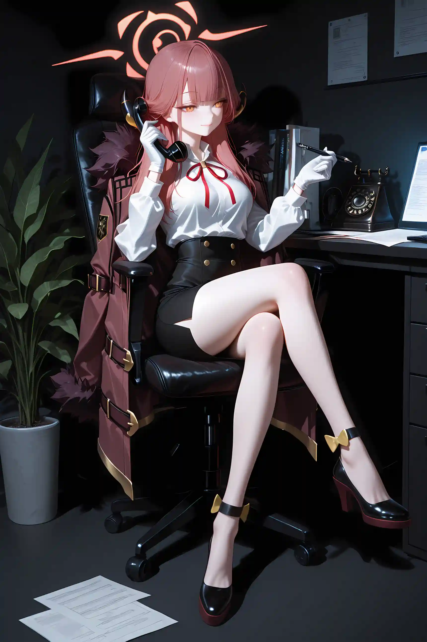 图片[5]-二次元COS分享碧蓝档案 陆八魔亚瑠-教室中的俏皮恶魔风-二次元COS分享次元吧