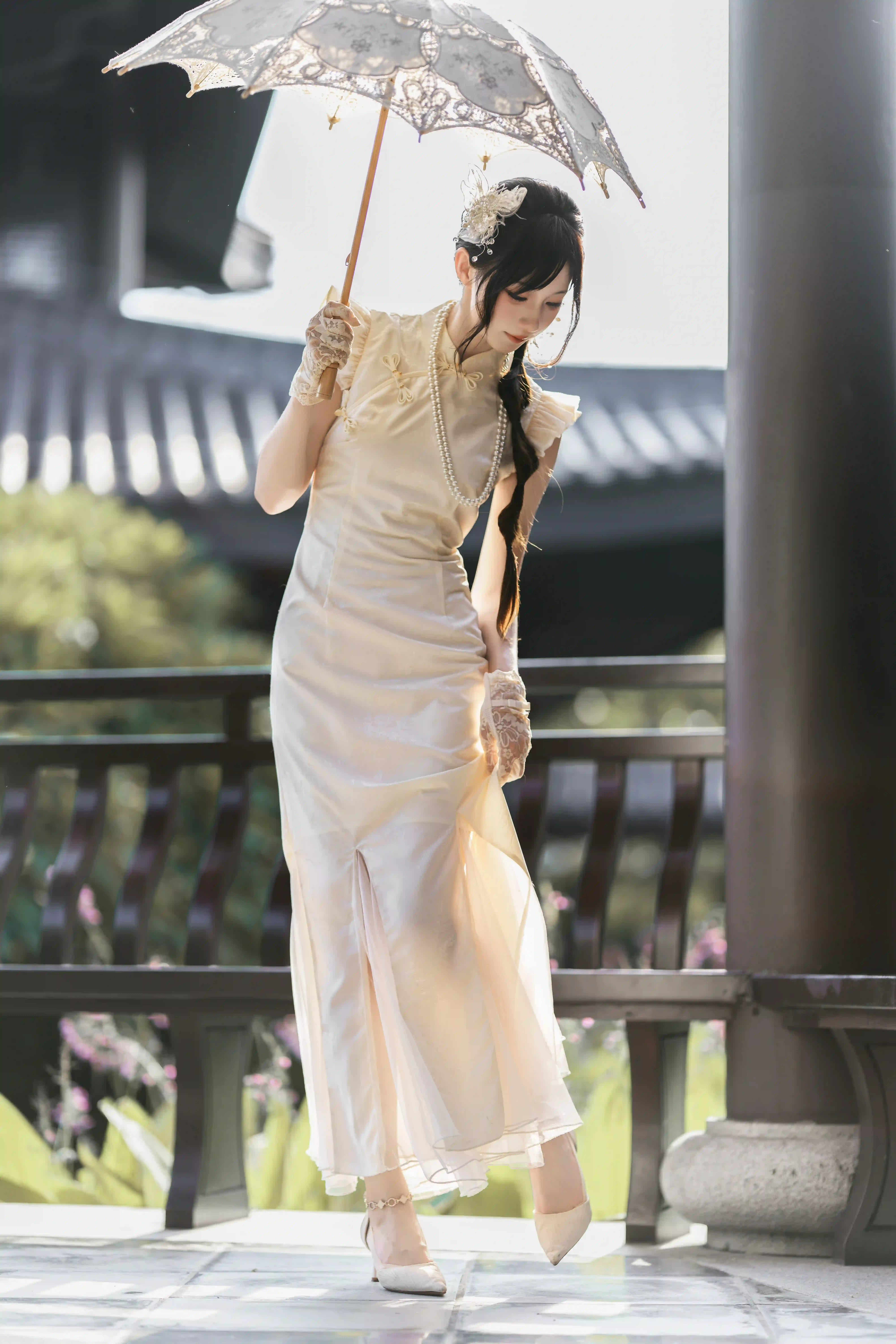 图片[9]-二次元COS分享旗袍之美-持伞少女，在古韵中定格-二次元COS分享次元吧