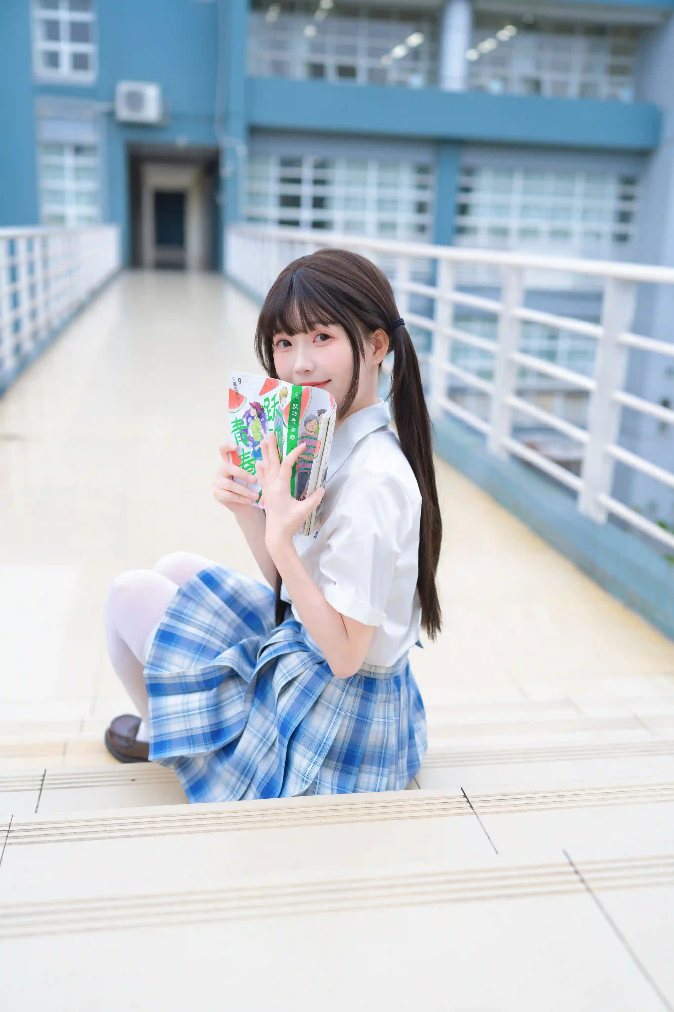 图片[3]-二次元COS分享[JK]天台邂逅，JK 制服的清新瞬间-二次元COS分享次元吧
