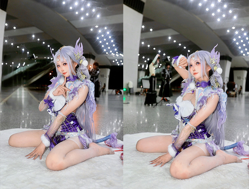 [COSplay]永劫无间 殷紫萍，紫白华服尽显灵动-二次元COS分享次元吧