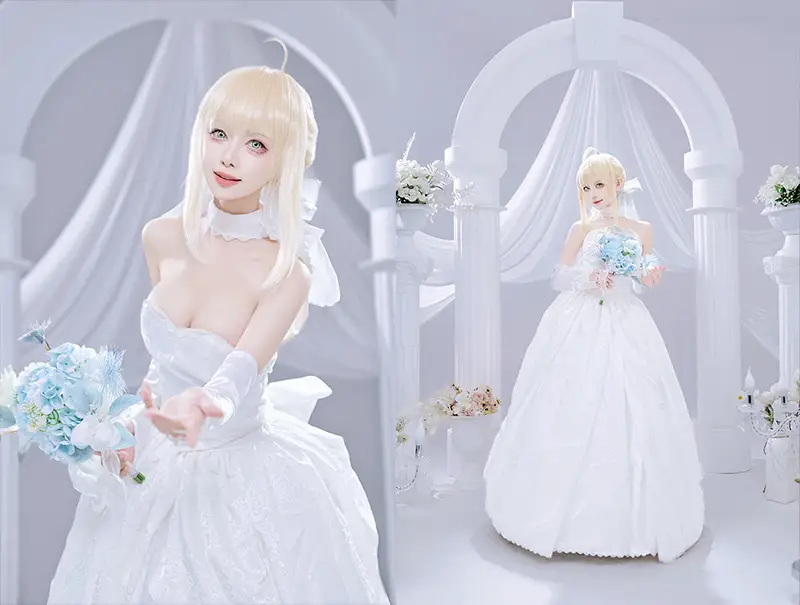 Shika小鹿鹿 – Fate Saber花嫁-二次元COS分享次元吧