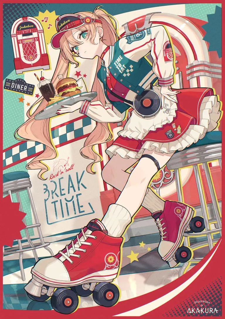 图片[11]-二次元COS分享[P站插画]咬下汉堡的瞬间，幸福感爆棚！—— 汉堡插画特辑-二次元COS分享次元吧