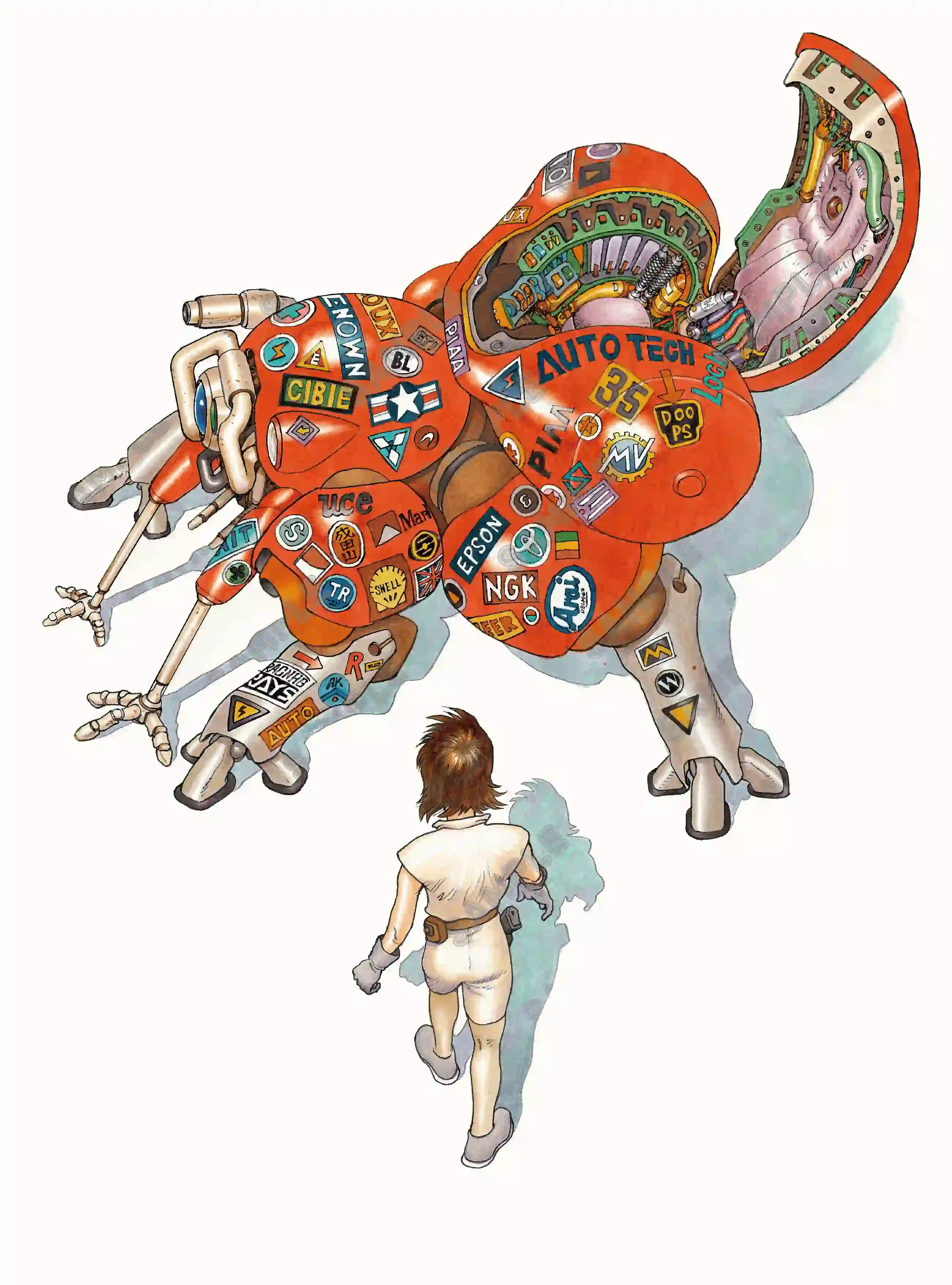 大友克洋，为《攻壳机动队》《苹果核战记》漫画家士郎正宗个人作品展览“士郎正宗的世界展”绘制了致敬插画。-二次元COS分享次元吧