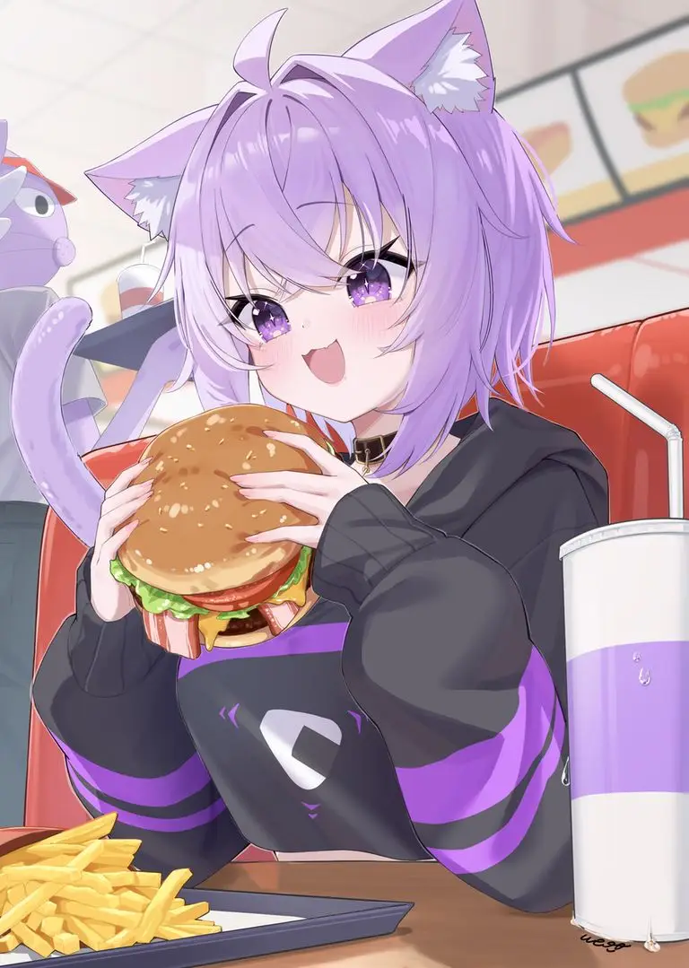 图片[4]-二次元COS分享[P站插画]咬下汉堡的瞬间，幸福感爆棚！—— 汉堡插画特辑-二次元COS分享次元吧