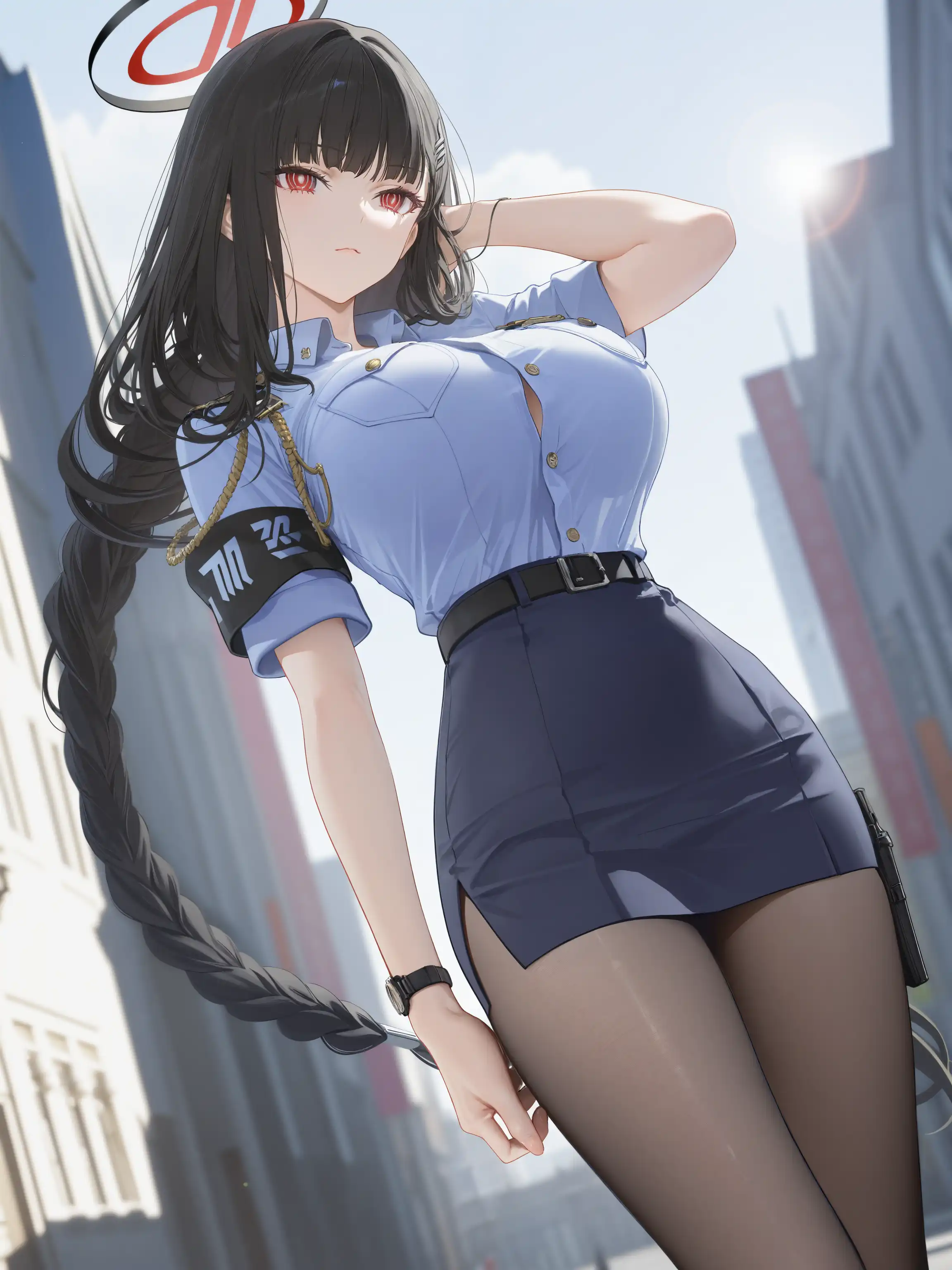 图片[3]-二次元COS分享调月莉音身着制服，于城市天台，在晨曦中尽显飒爽与优雅-二次元COS分享次元吧