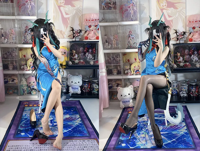 白栎Shirly – 明日方舟 夕 染尘烟旗袍-二次元COS分享次元吧